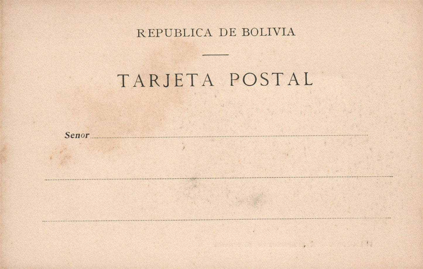 BOLIVIA ILLAVAYA ANTIQUE POSTCARD