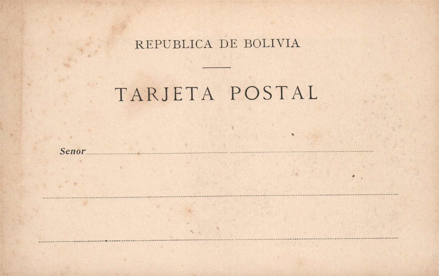 BOLIVIA ILLAVAYA ANTIQUE POSTCARD