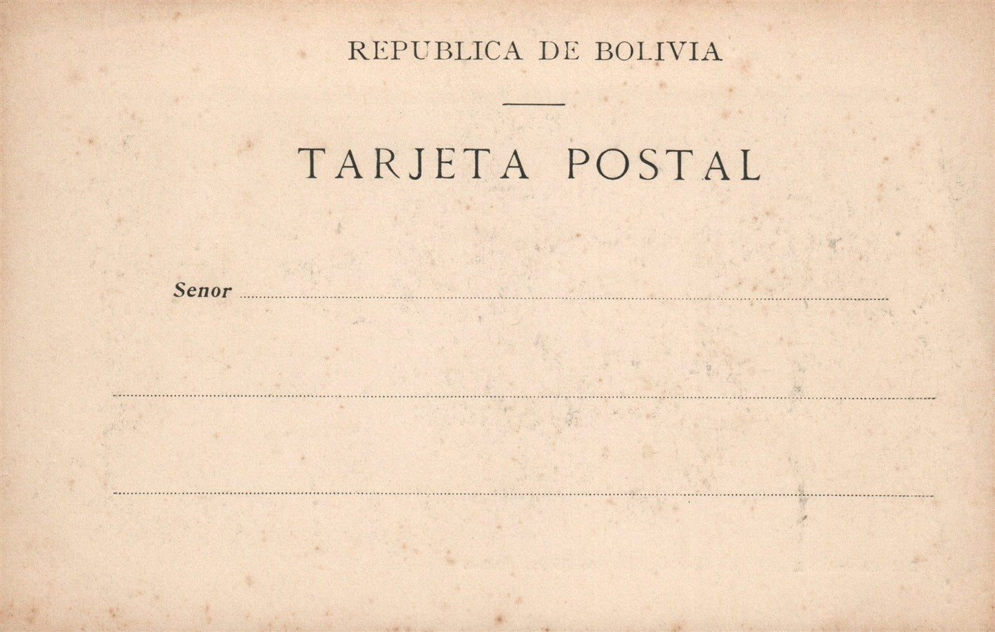 BOLIVIA DE LA PAZ EL CORIOCO ANTIQUE POSTCARD