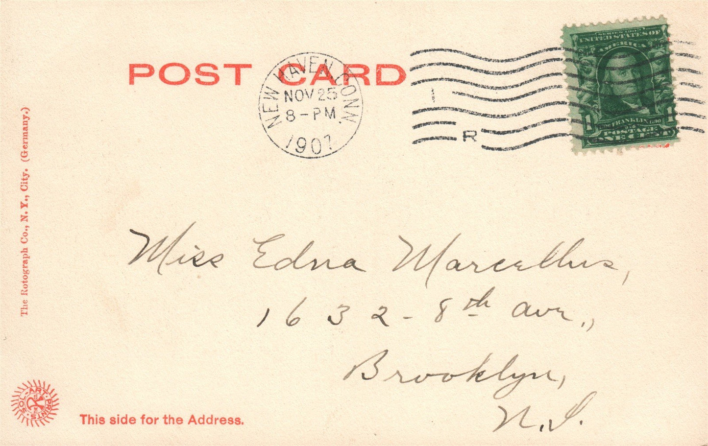 NEW HAVEN CT CONGRESS AVE. ANTIQUE POSTCARD