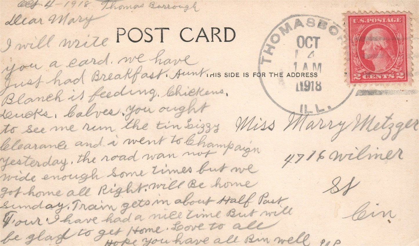 RANTOUL IL CHANUTE FIELD EARLY AVIATION ANTIQUE POSTCARD