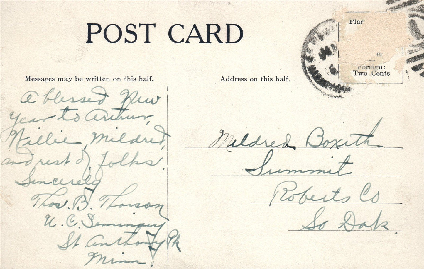 ST. ANTHONY PARK MN UNITED NORWEGIAN LUTHERAN SEMINARY ANTIQUE POSTCARD