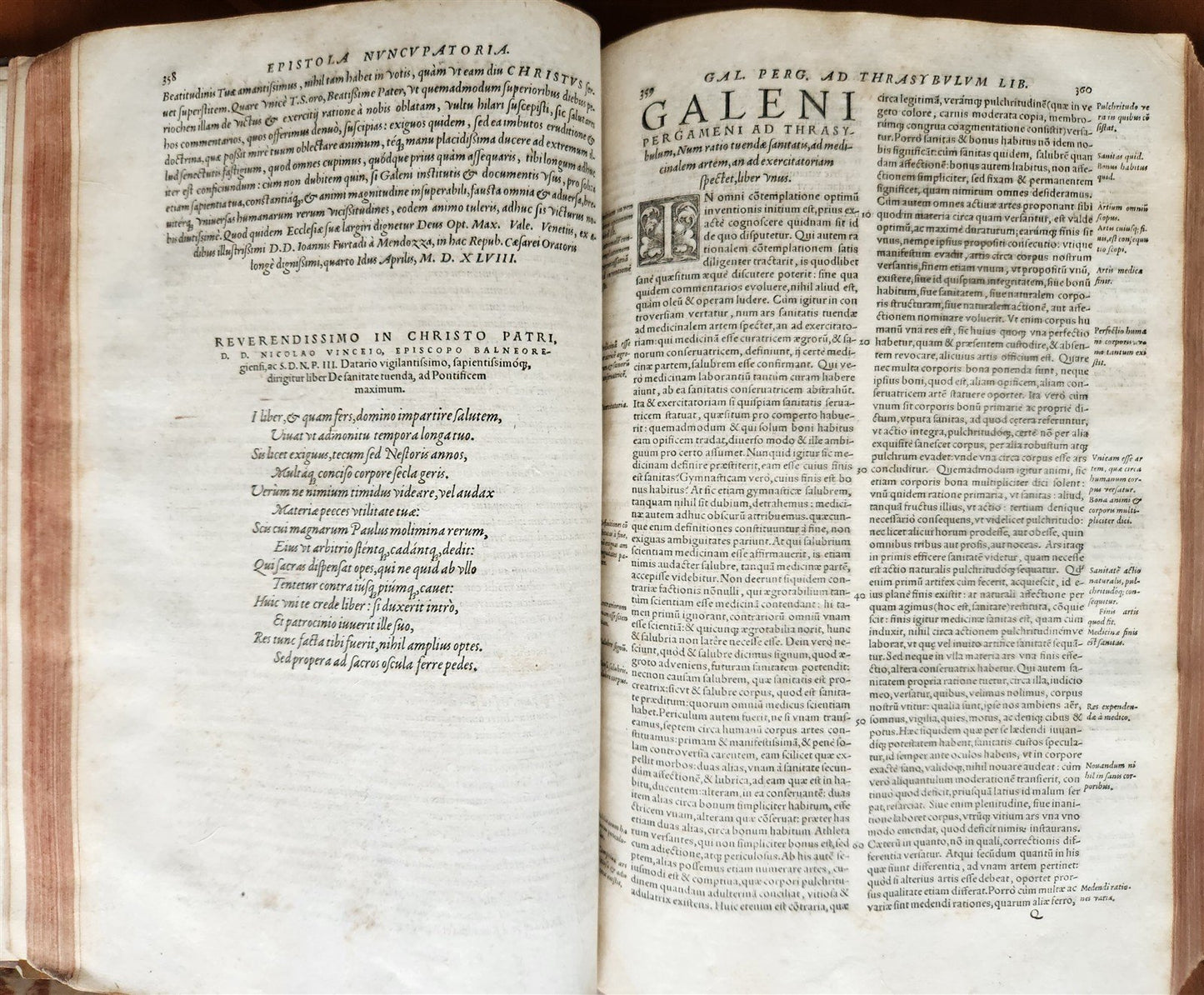 1571 MEDICAL TREATISE ILLUSTRATED antique 16th century FOLIO Epitome Galeni