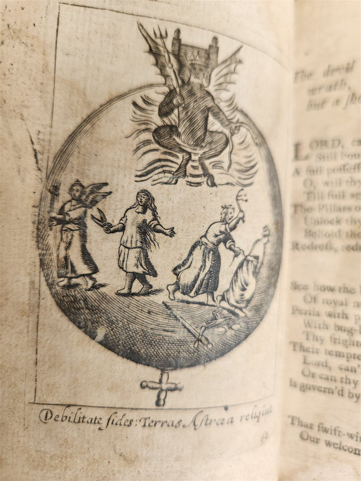 1736 ILLUSTRATED EMBLEM BOOK by Francis Quarles ANTIQUE in ENGLISH