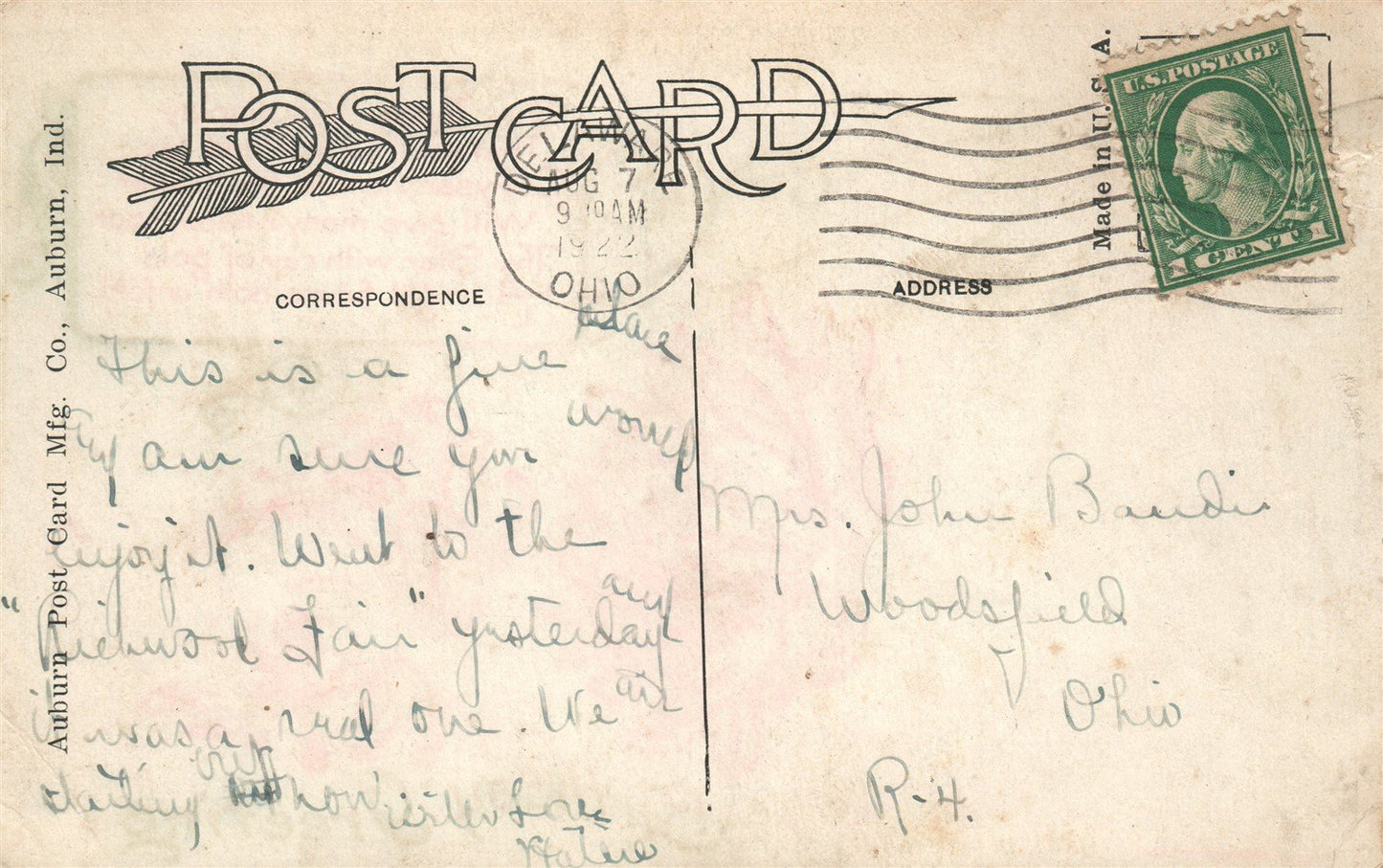 MAGNETIC SPRINGS OH HOME OF FRANK DRAKE ANTIQUE POSTCARD