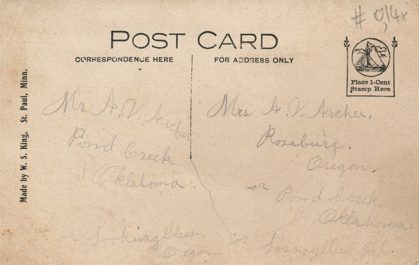 POND CREEK OK MAIN STREET ANTIQUE REAL PHOTO POSTCARD RPPC