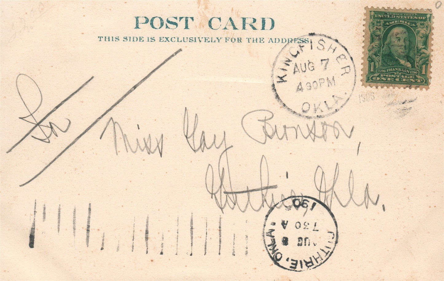 KINGFISHER OK FIRE DEPARTMENT ANTIQUE POSTCARD