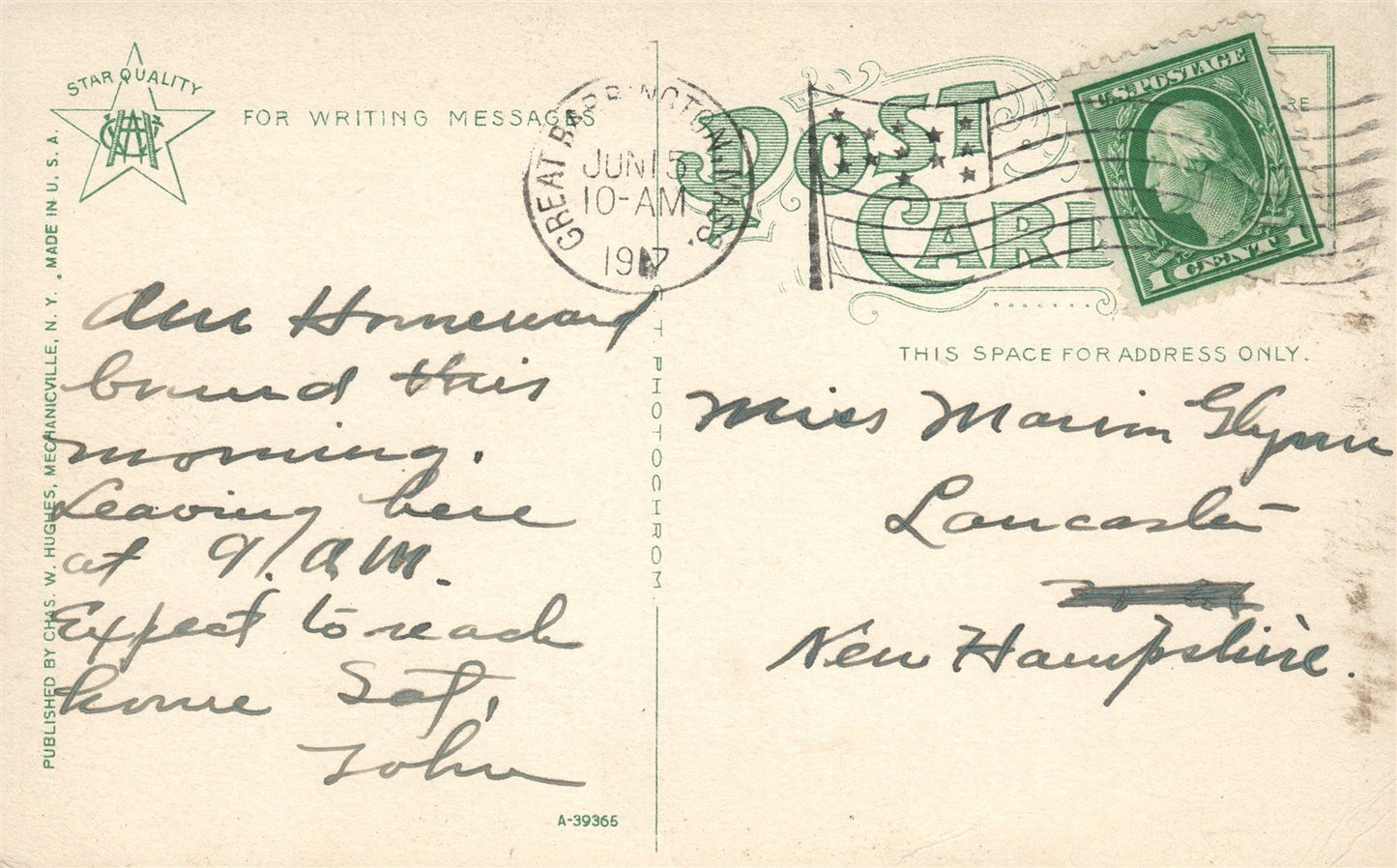 GREAT BARRINGTON MA MAHAIVE BLOCK ANTIQUE POSTCARD