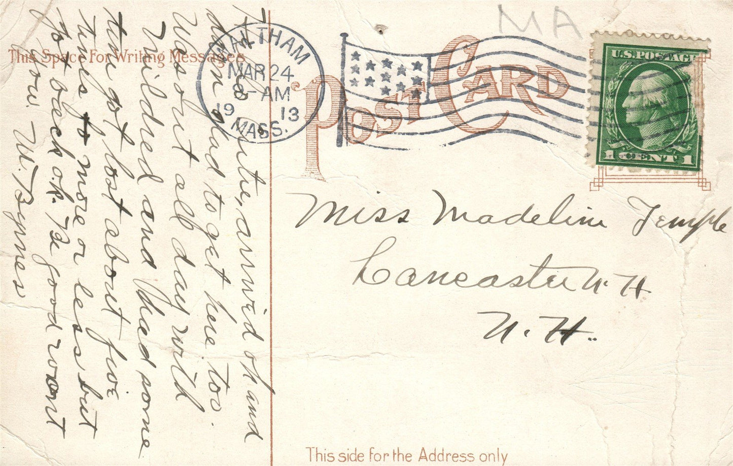 CHARLES RIVER RESERVATION MA POLICE QUARTERS ANTIQUE POSTCARD