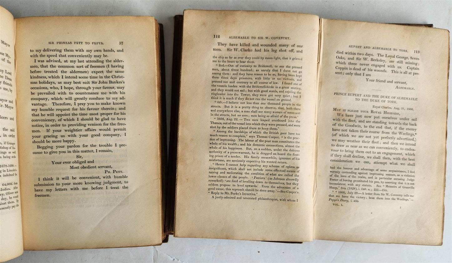 1841 Samuel Pepys Life Journals incl. Narrative of His Voyage to Tangier antique