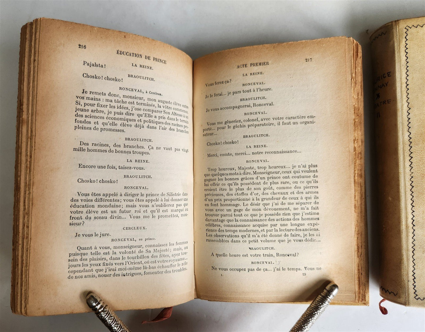 1908 THEATRE by MAURICE DONNAY 2 volumes VELLUM BOUND