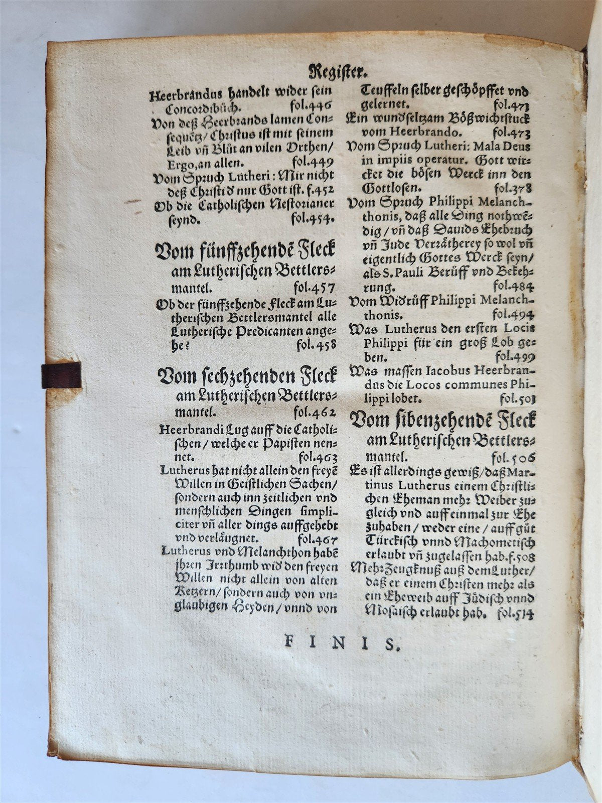 1590 THEOLOGY SIGNED by AUTHOR PIGSKIN over WOOD BINDING antique 16th CENTURY