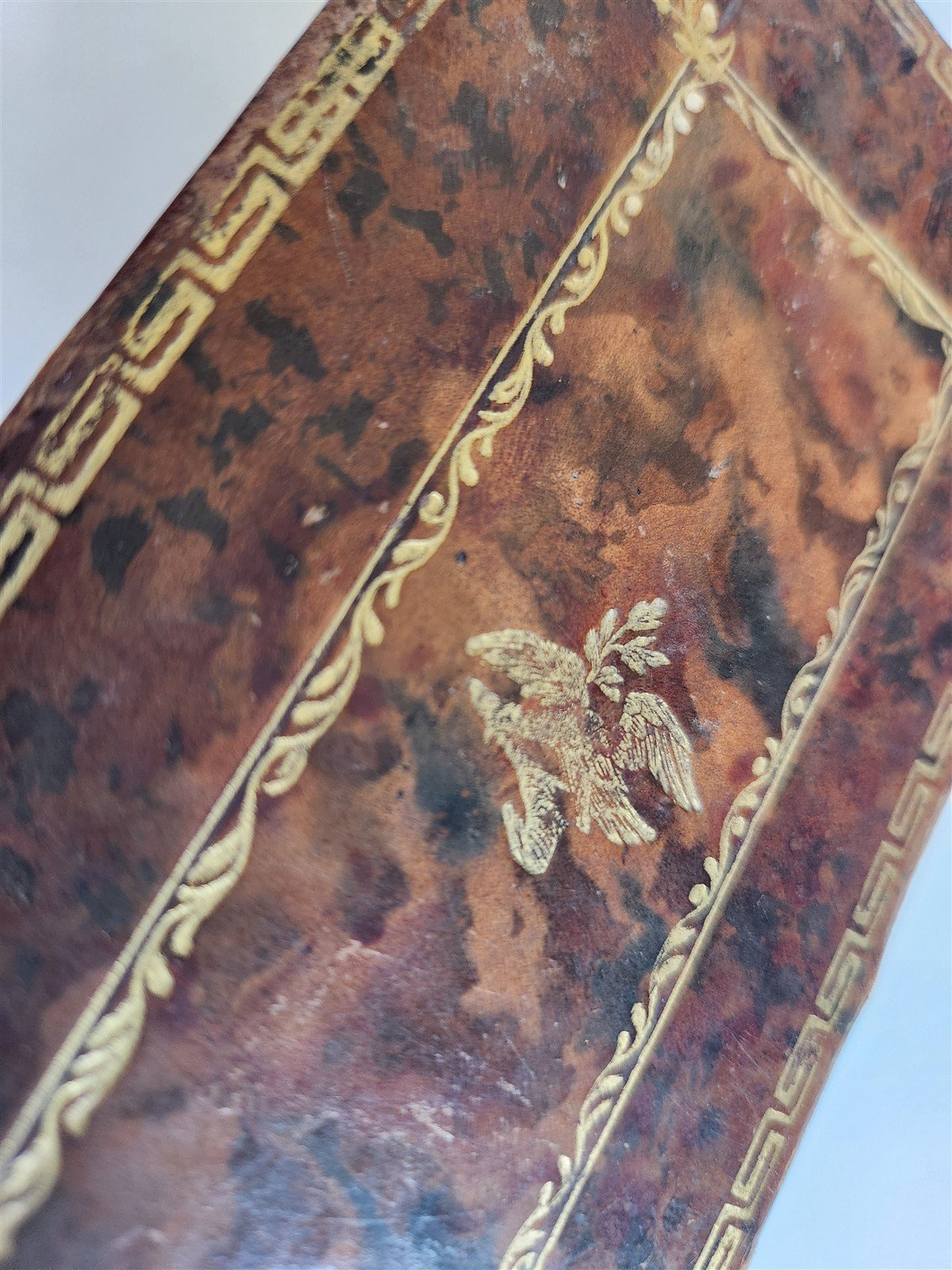 1733 BIBLE in FRENCH Old and New Testament DECORATIVE BINDING antique