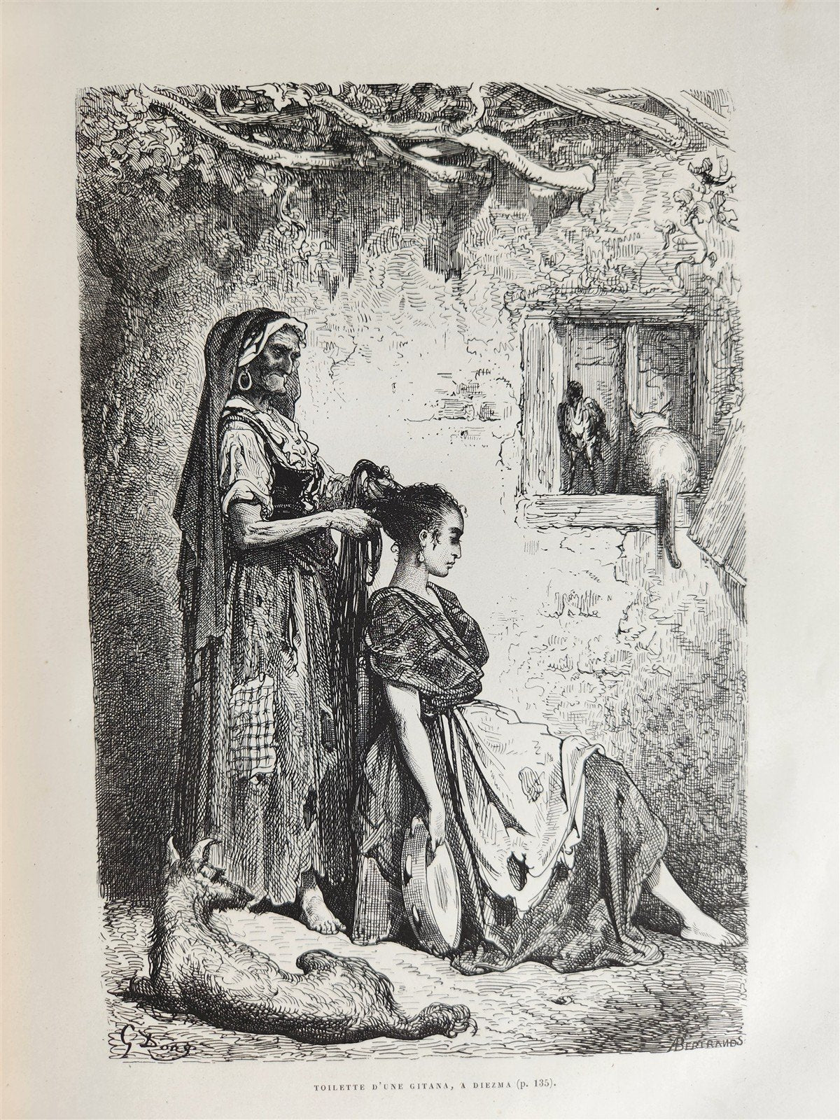 1874 L'ESPAGNE Illustrated by GUSTAVE DORE antique DESCRIPTION of SPAIN FOLIO