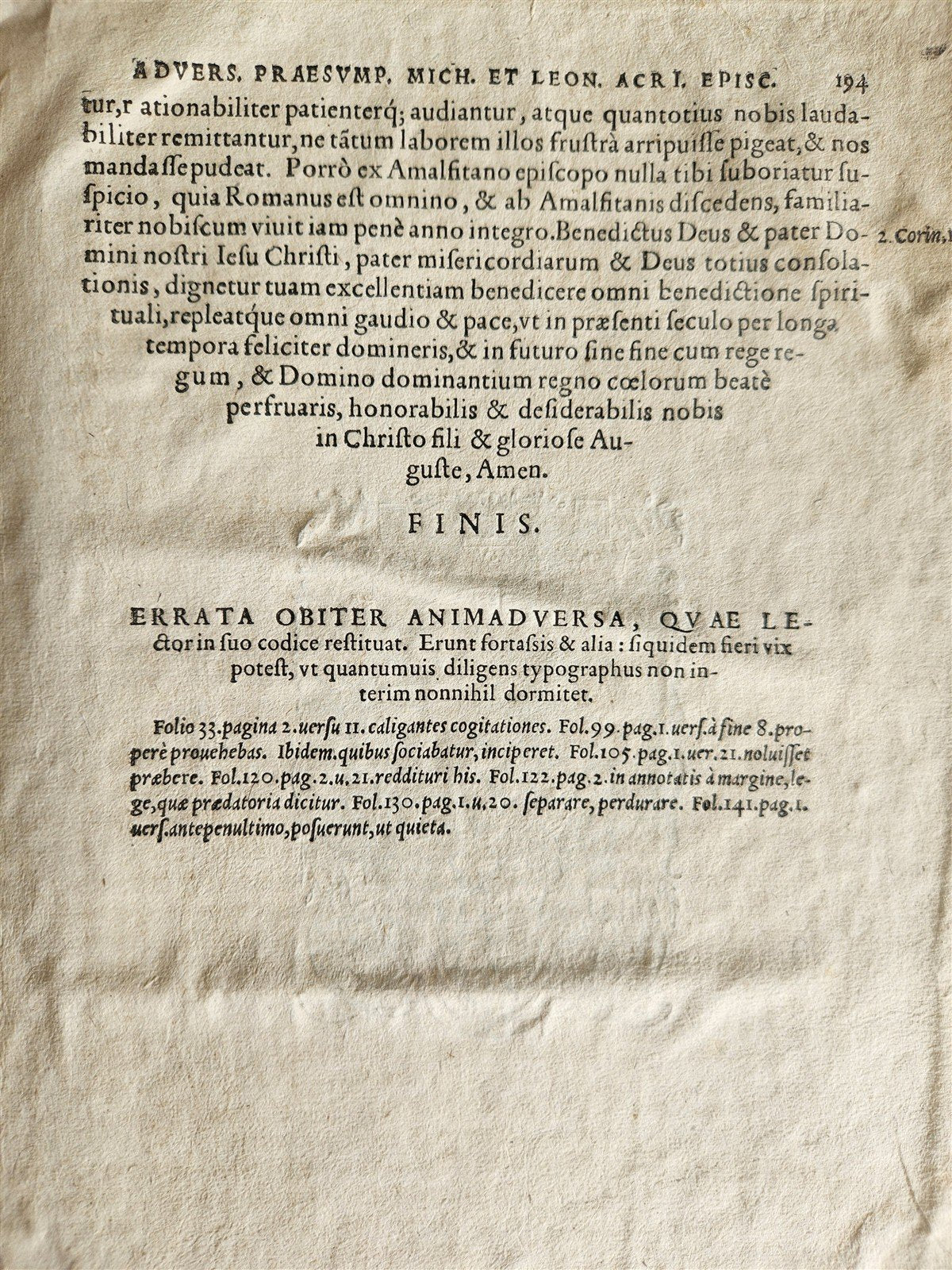 1561 D. LEONIS EIVS NOMINIS I. ROMANI PONTIFICIS antique 16th CENTURY