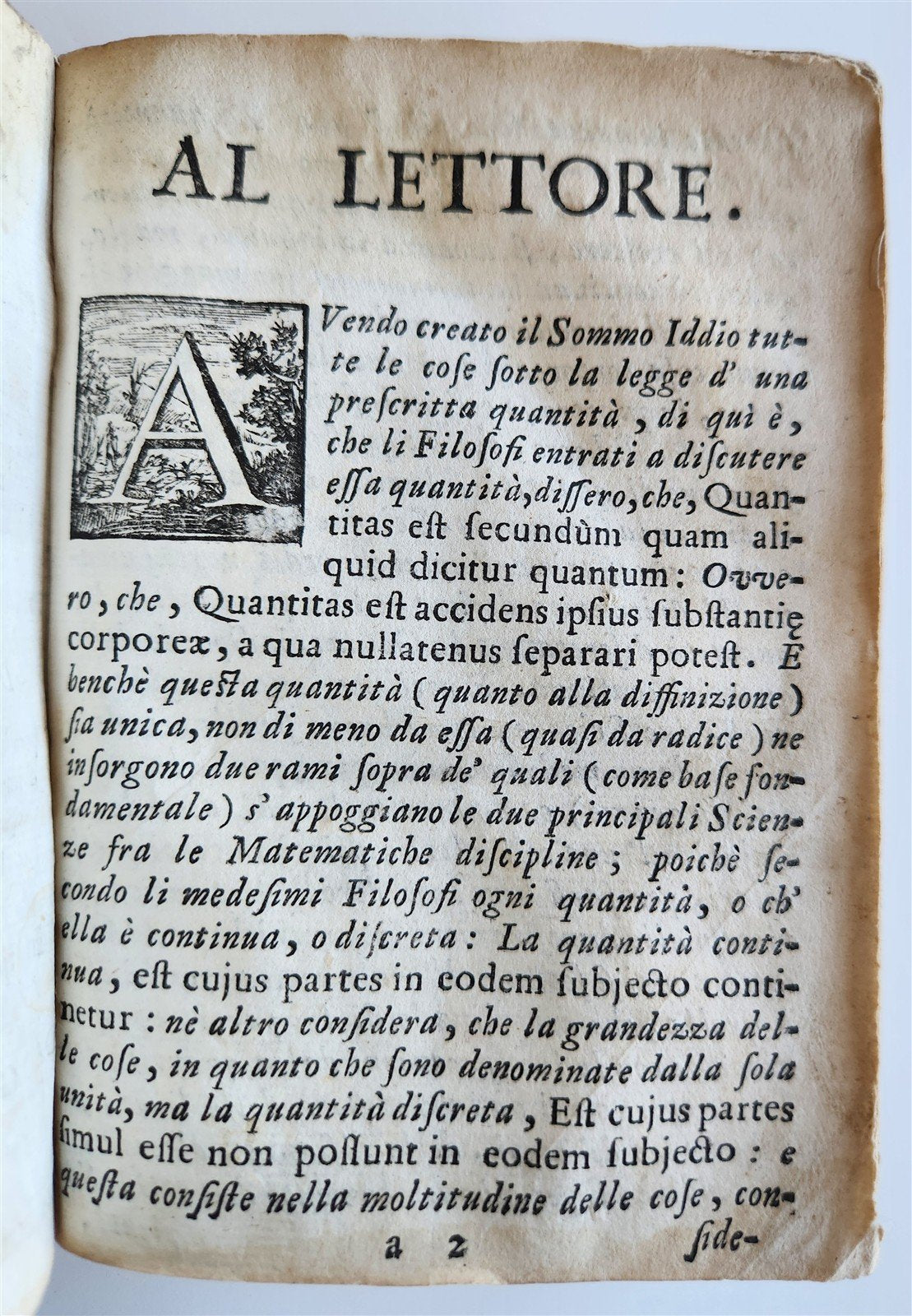 1737 ARITHMETIC TREATISE in ITALIAN antique Trattato aritmetico VELLUM BINDING