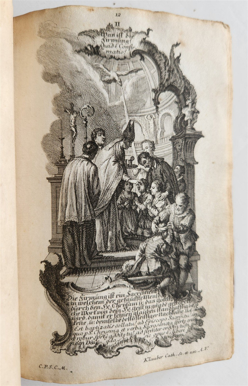 1751 CATECHISM antique ILLUSTRATED rare