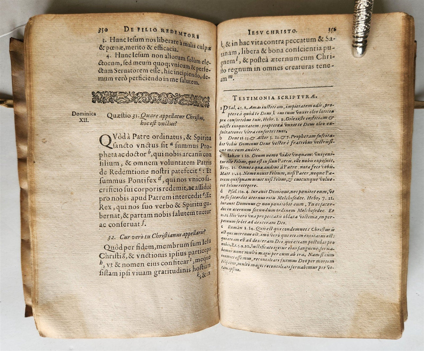 1593 PROTESTANT THEOLOGY by ZACHARIAE URSINI antique vellum 16th CENTURY