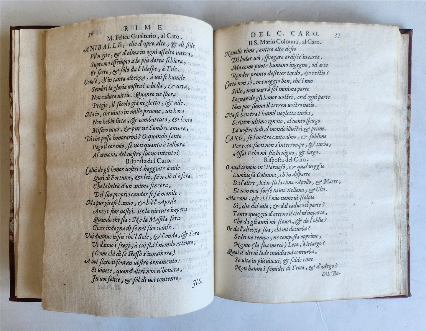 1572 POETRY by ANNIBAL CARO antique ALDINE PRESS 16th CENT appresso Aldo Manutio