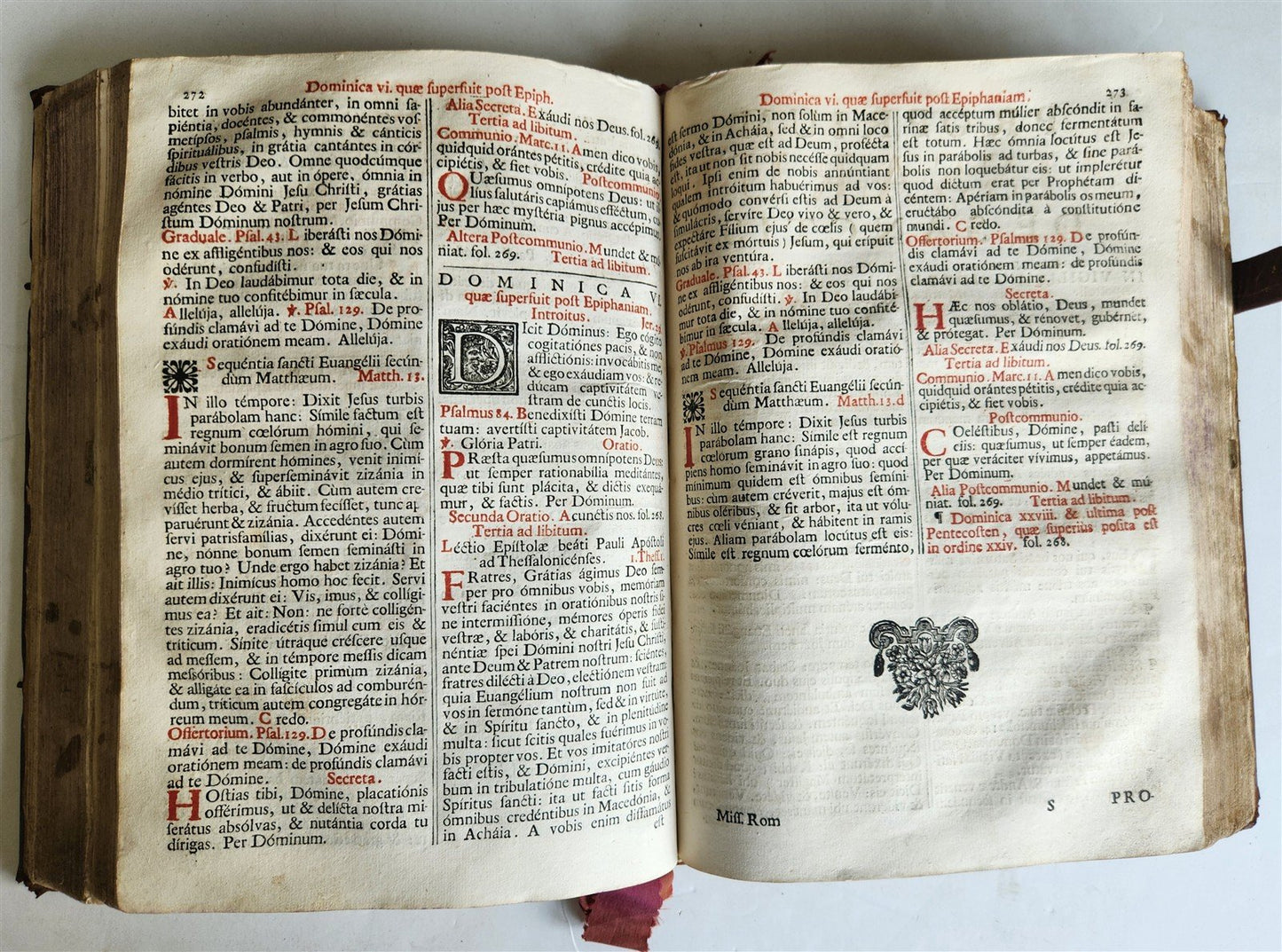 1723 MISSALE ROMANUM antique FOLIO beautiful binding ILLUSTRATED