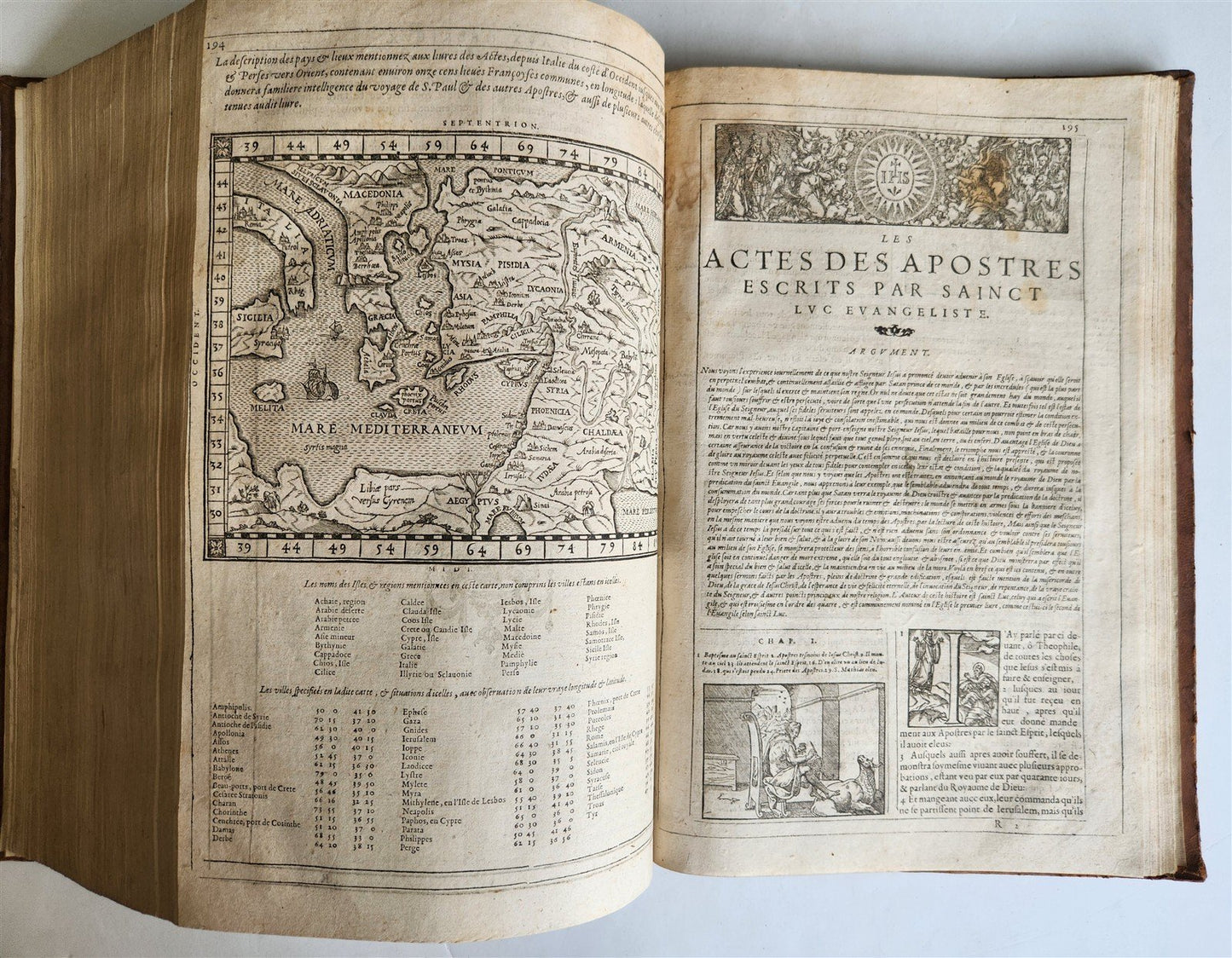 1603 BIBLE in FRENCH ILLUSTRATED FOLIO antique