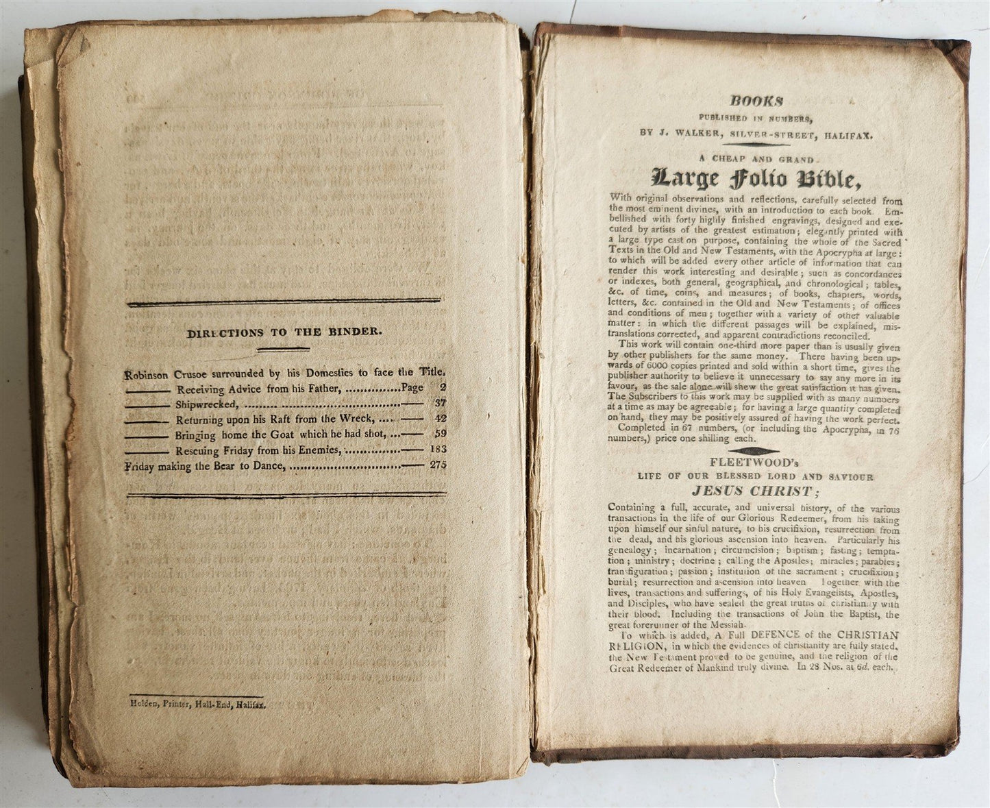 18th century LIFE & SURPRISING ADVENTURES OF ROBINSON CRUSOE antique in ENGLISH
