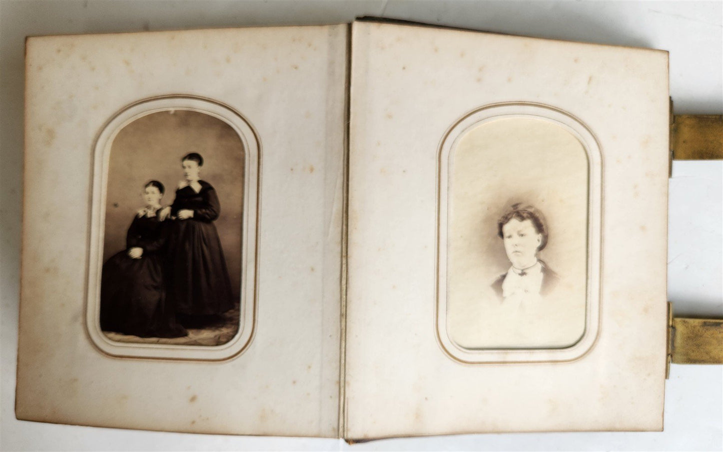 PHOTO ALBUM w/ CDV PHOTOS antique AMERICAN Civil War era