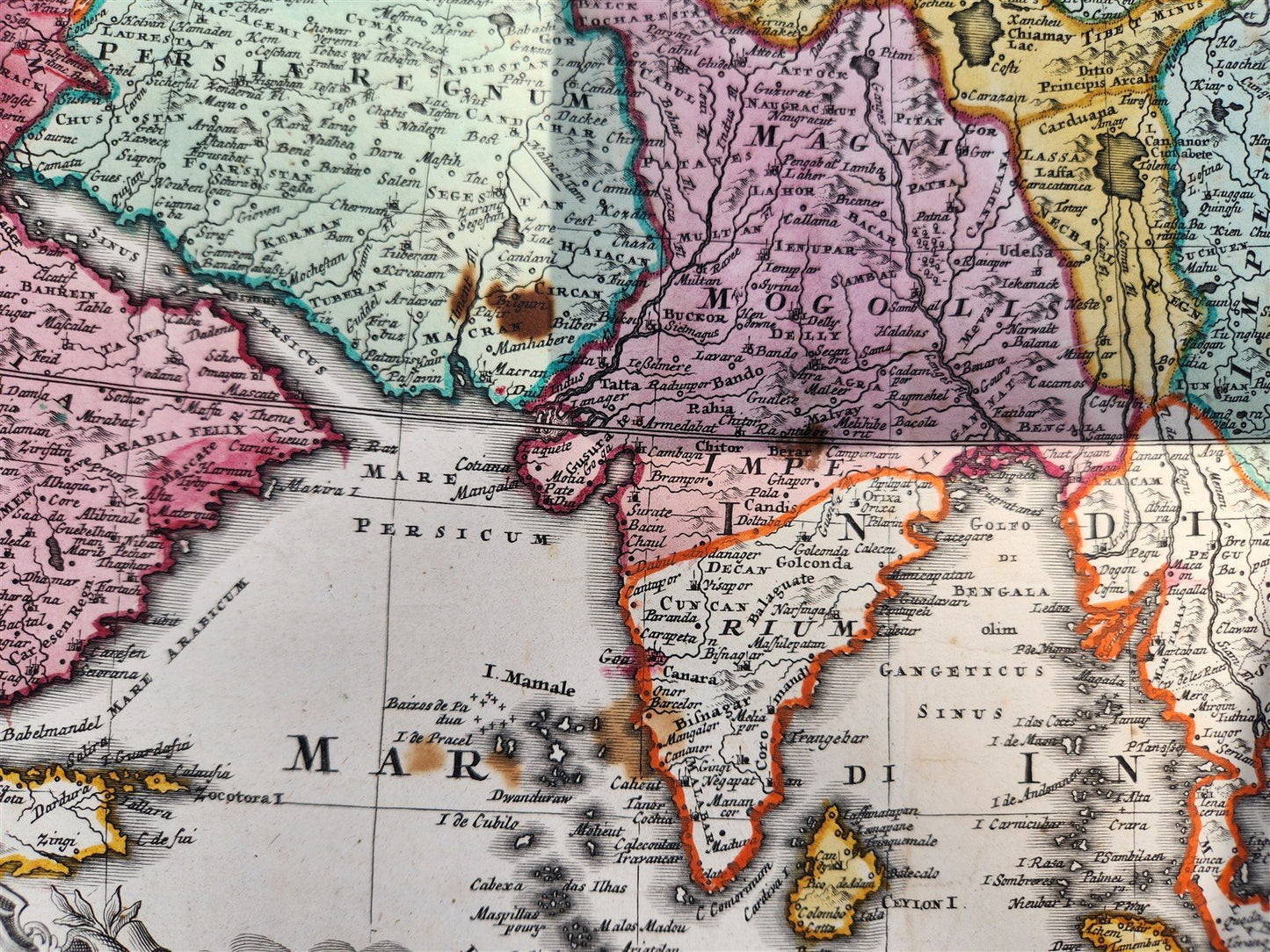 18th CENTURY MAP of ASIA antique ASIAE RECENTISSIMA DELINEATIO