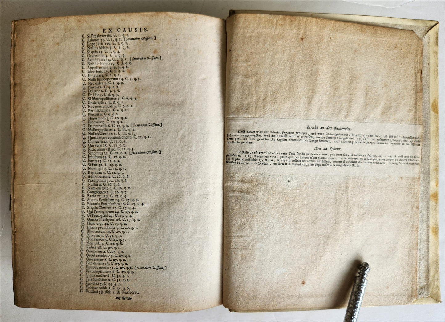 1757 CORPUS JURIS CANONICI antique vellum bound LAW BOOK in LATIN