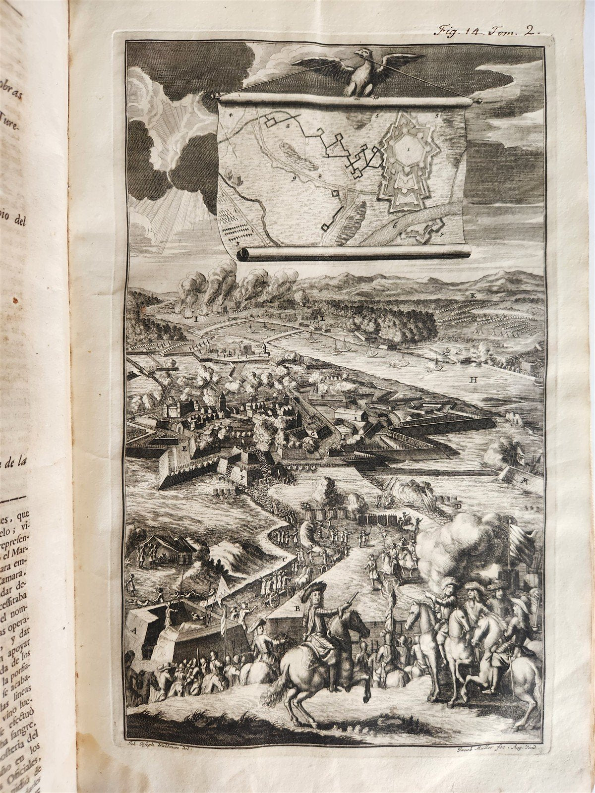 1734 ILLUSTRATED HISTORY of LEOPOLD I antique 2 FOLIO VOLUMES in SPANISH