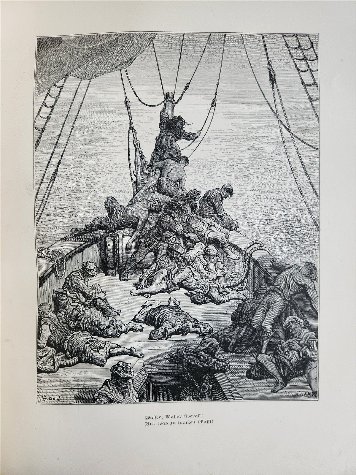 1877 ANCIENT MARINER ILLUSTRATED by GUSTAVE DORE antique Der alte Matrose GERMAN