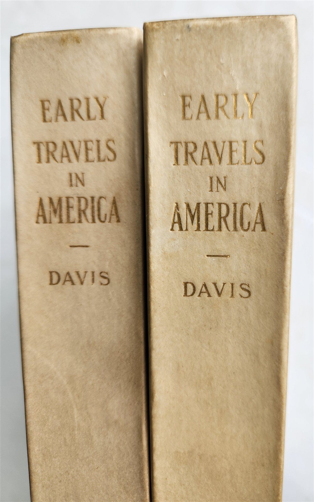 1910 TRAVELS OF JOHN DAVIS IN UNITED STATES OF AMERICA 1798-1802 2 vols ANTIQUE