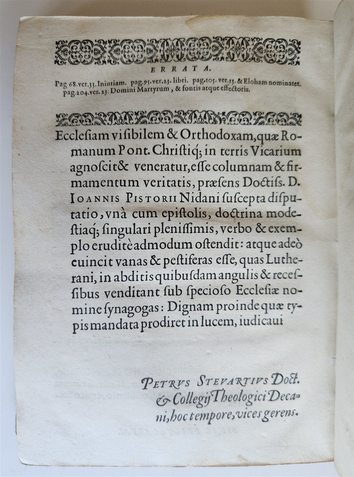 1589 THEOLOGY by Johann Pistorius antique 16th CENTURY