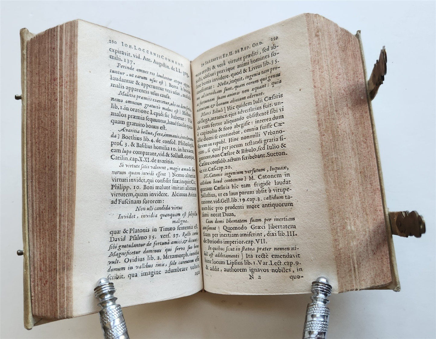 1644 POLITICAL TREATISE by Johannes Loccenius antique VELLUM BINDING w/ CLASPS