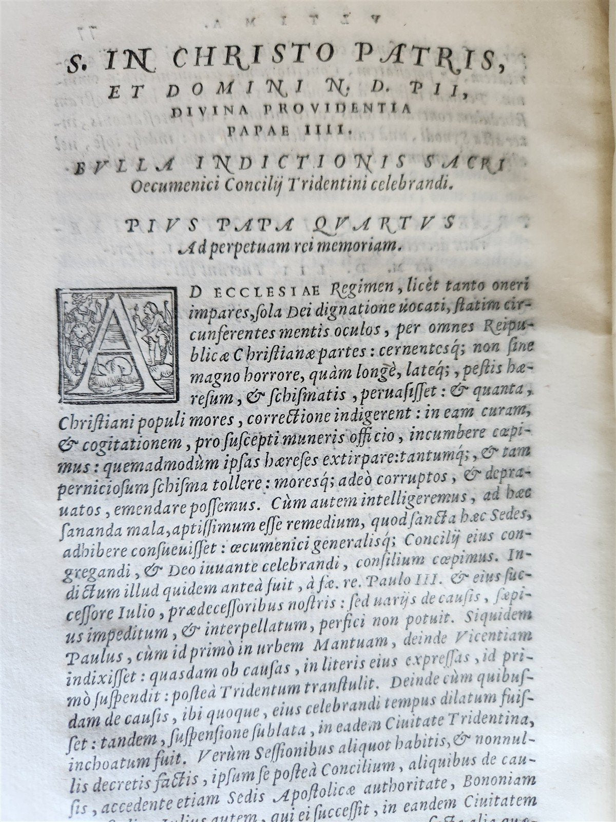 1563 SACRED UNIVERSE COUNCIL of TRENT antique VELLUM BINDING