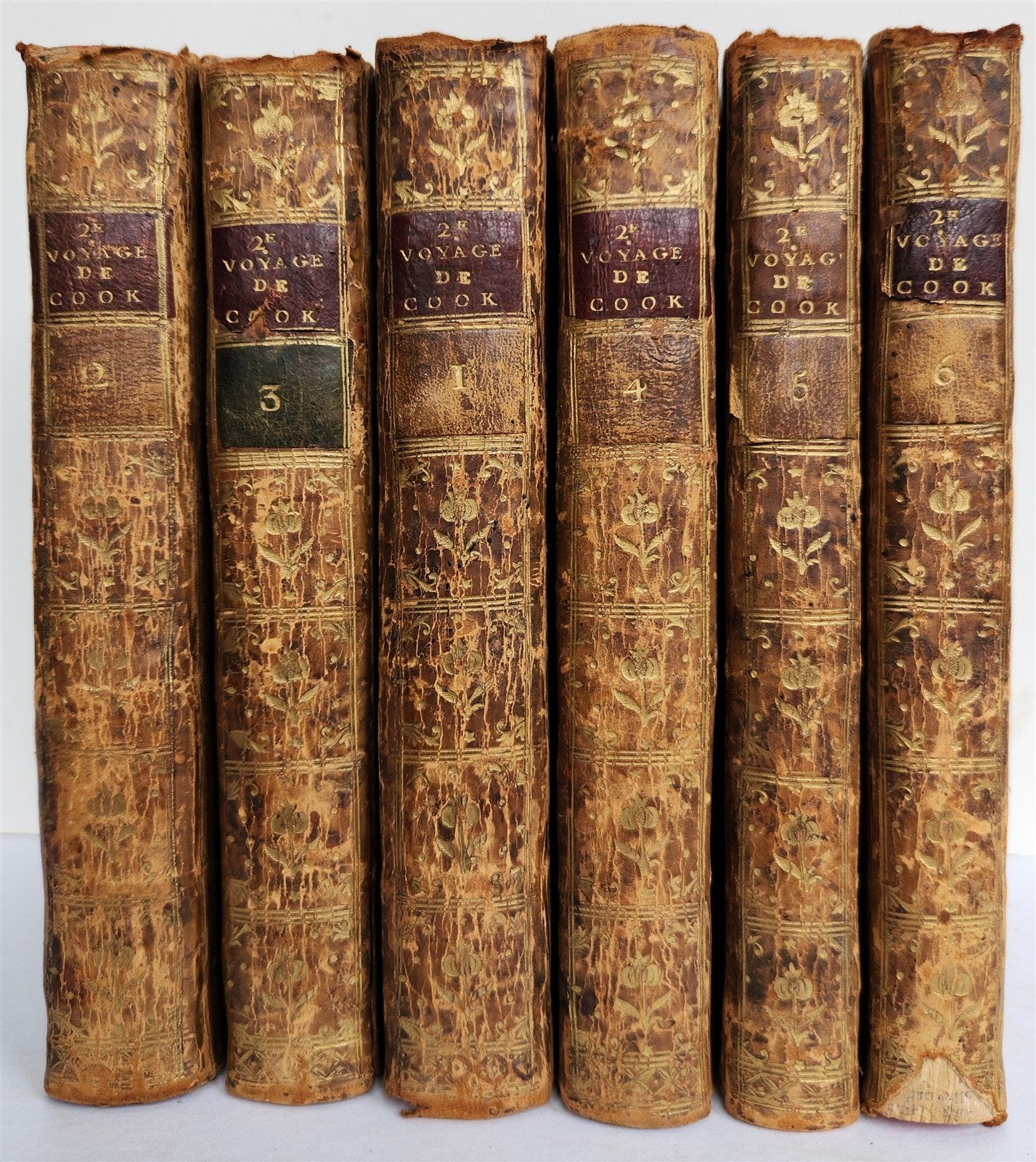 1778 CAPTAIN COOK SECOND VOYAGE 6 VOLUMES antique in French