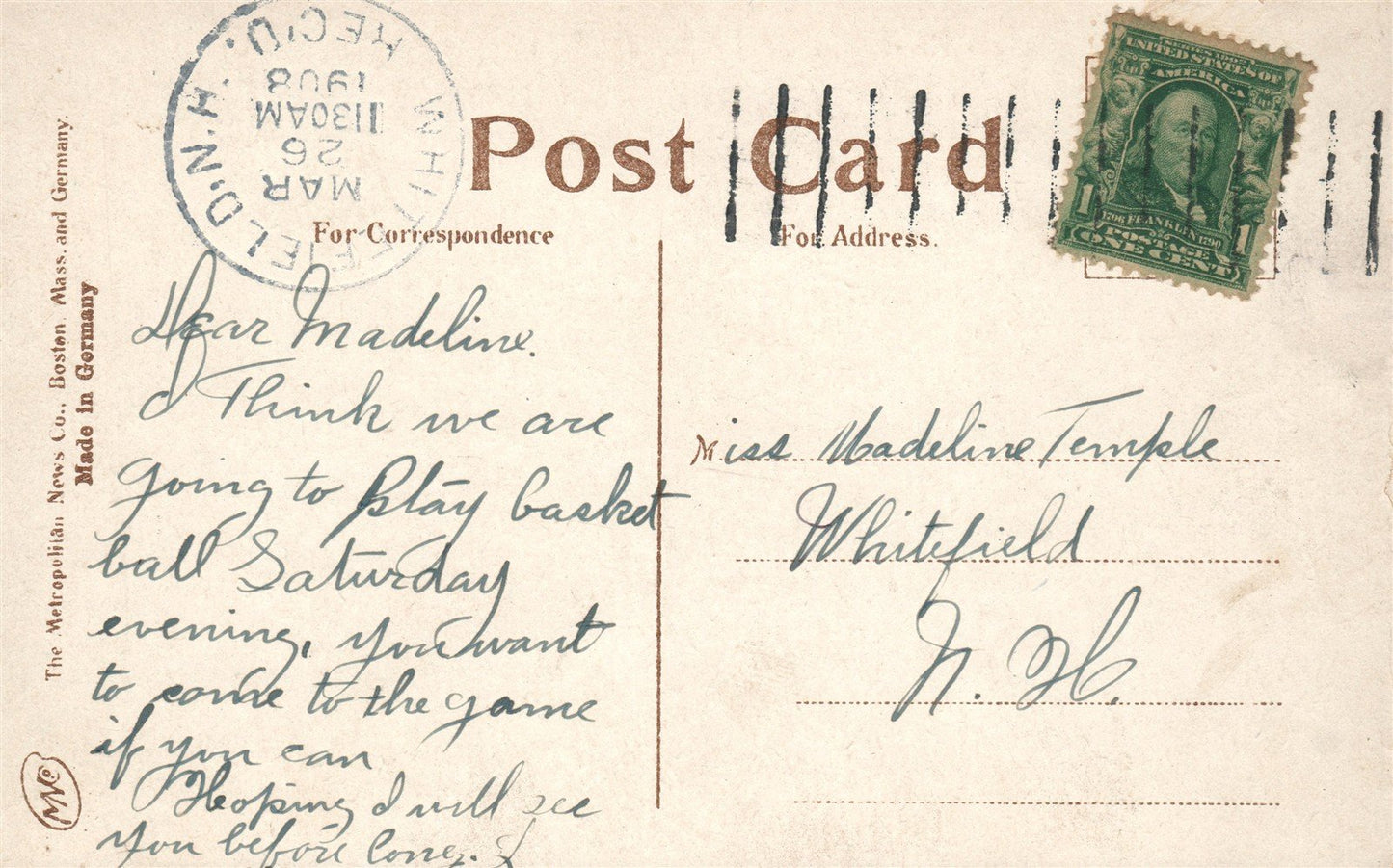 JOHNSBURY VT RAILROAD STREET ANTIQUE POSTCARD