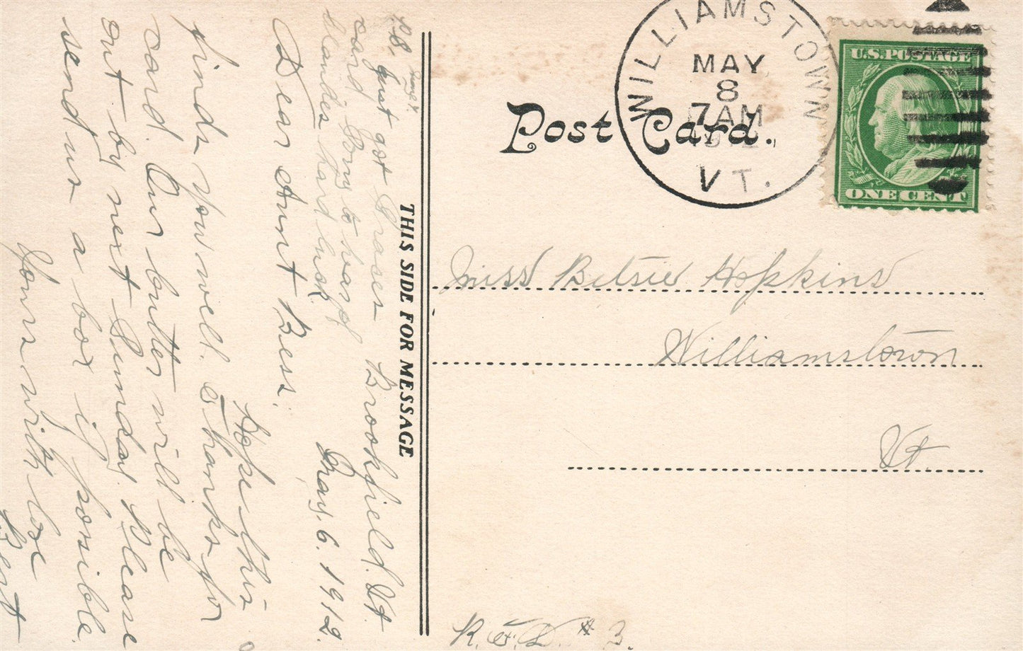 WILLIAMSTOWN VT RAILROAD STATION RAILWAY DEPOT ANTIQUE POSTCARD