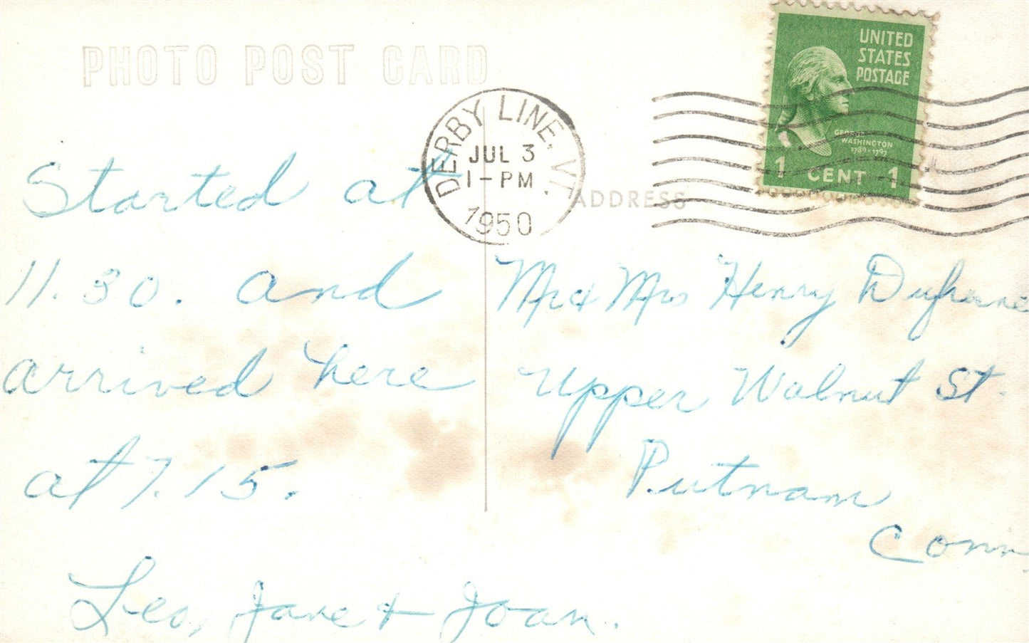 DERBY LINE VT US CUSTOMS VINTAGE REAL PHOTO POSTCARD RPPC