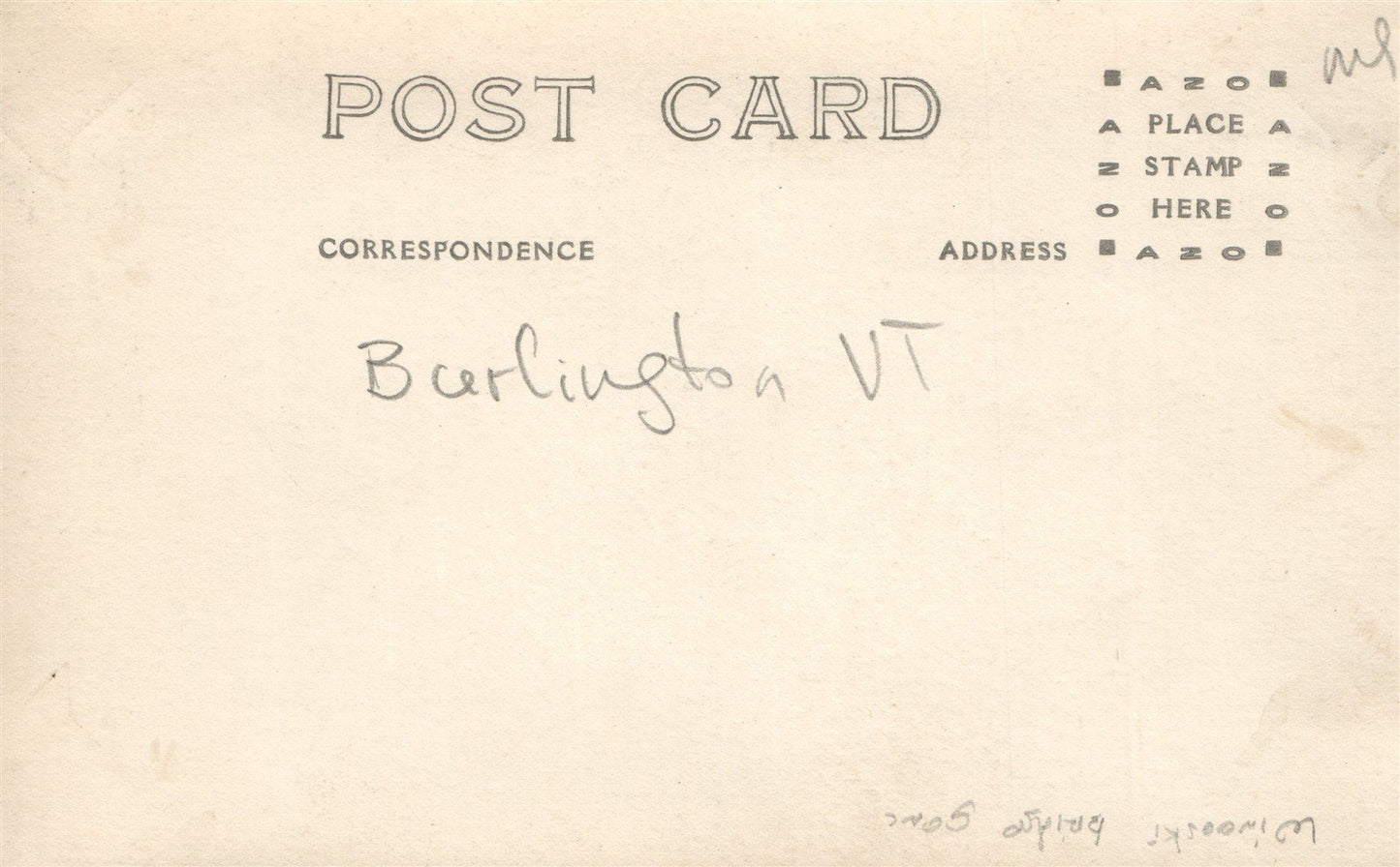 BURLINGTON VT WINOSKI BRIDGE ANTIQUE REAL PHOTO POSTCARD RPPC