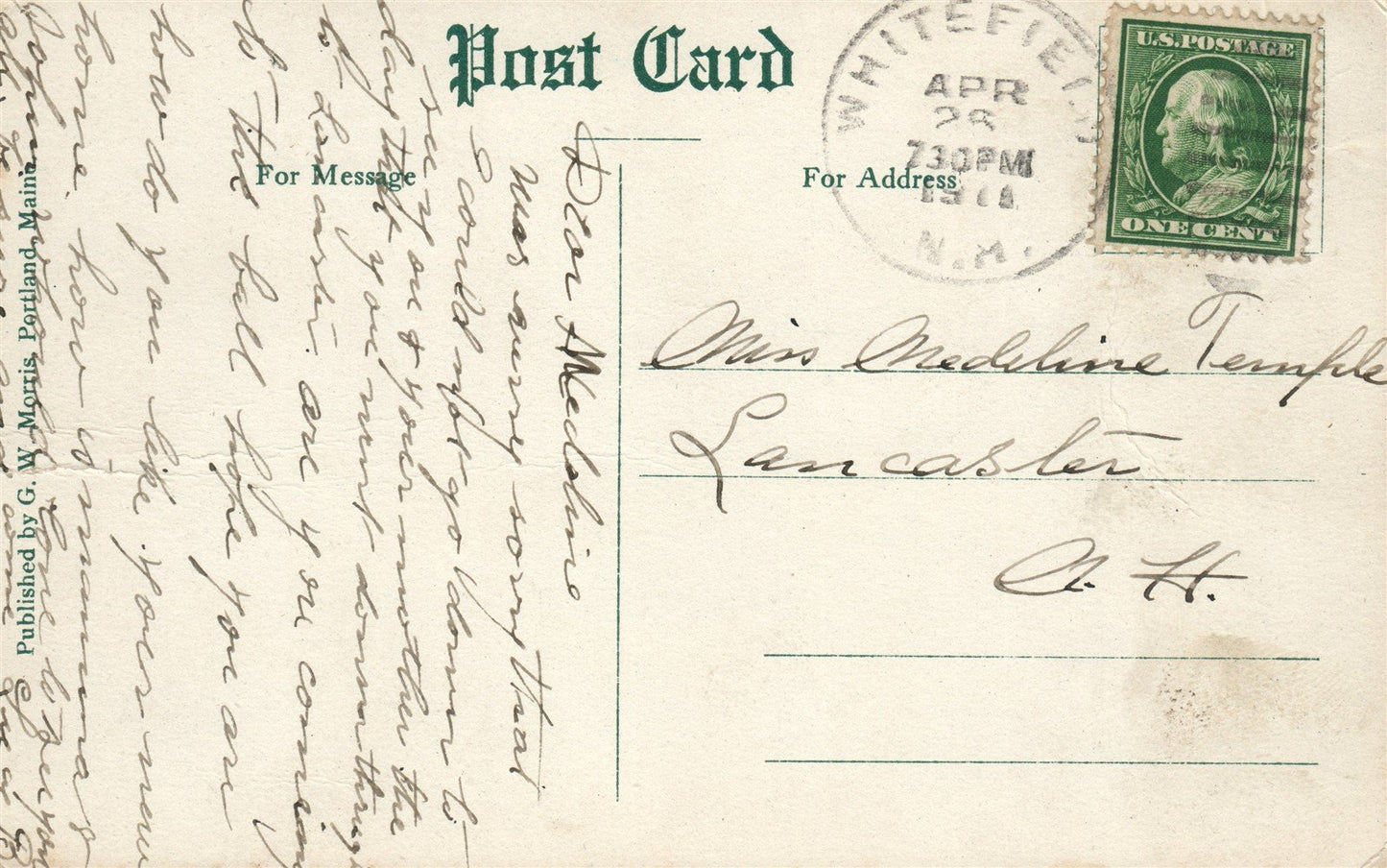 LITTLETON NH RAILROAD STATION RAILWAY DEPOT ANTIQUE POSTCARD