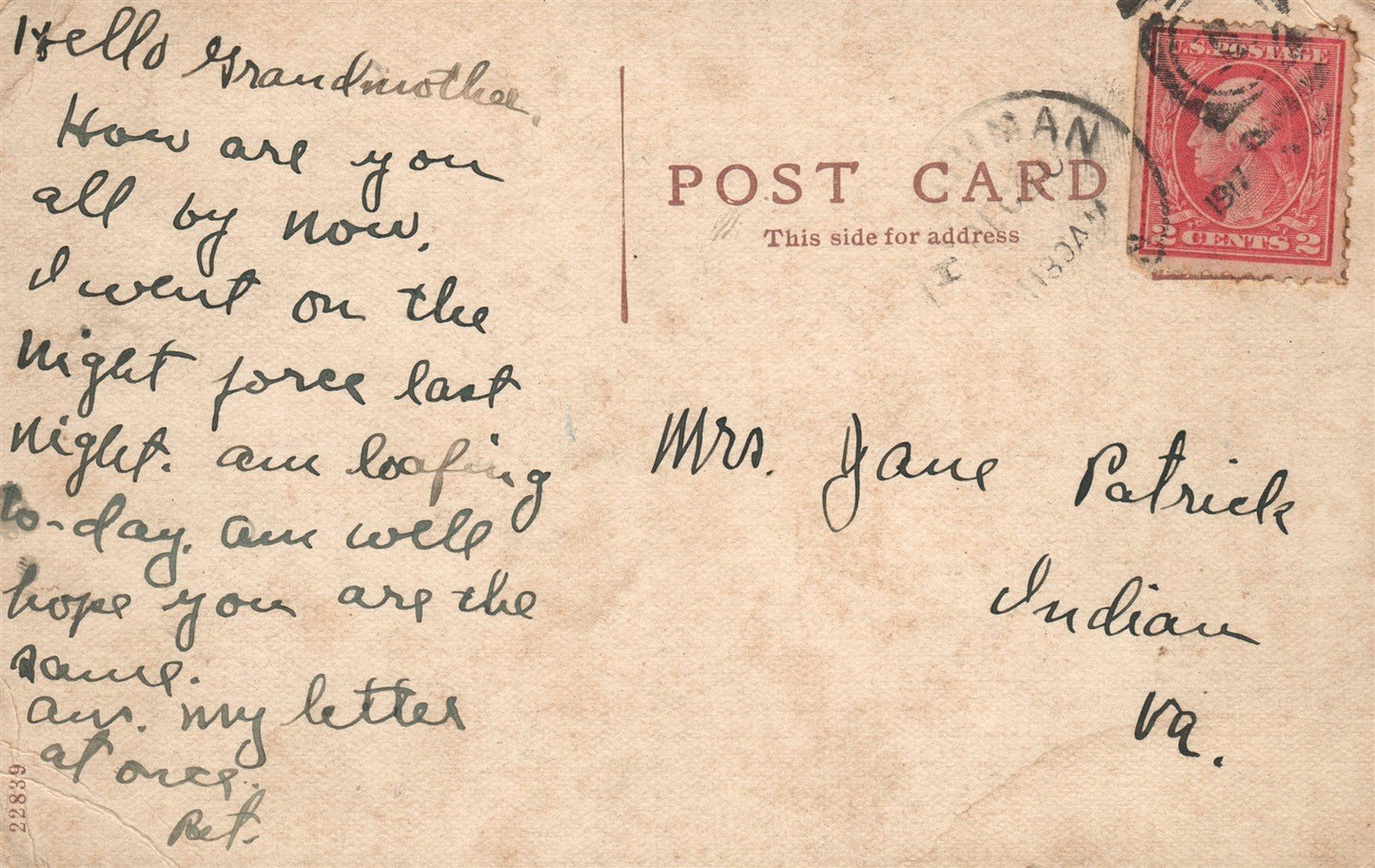 HARRIMAN TN MARGRAVE STREET ANTIQUE POSTCARD