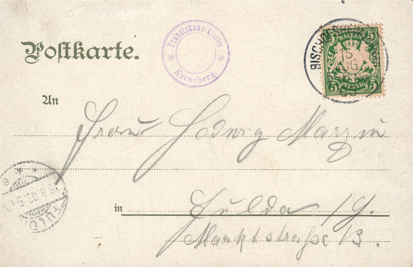 KLOSTER KREUZBERG RHON Bayern GERMANY ANTIQUE POSTCARD