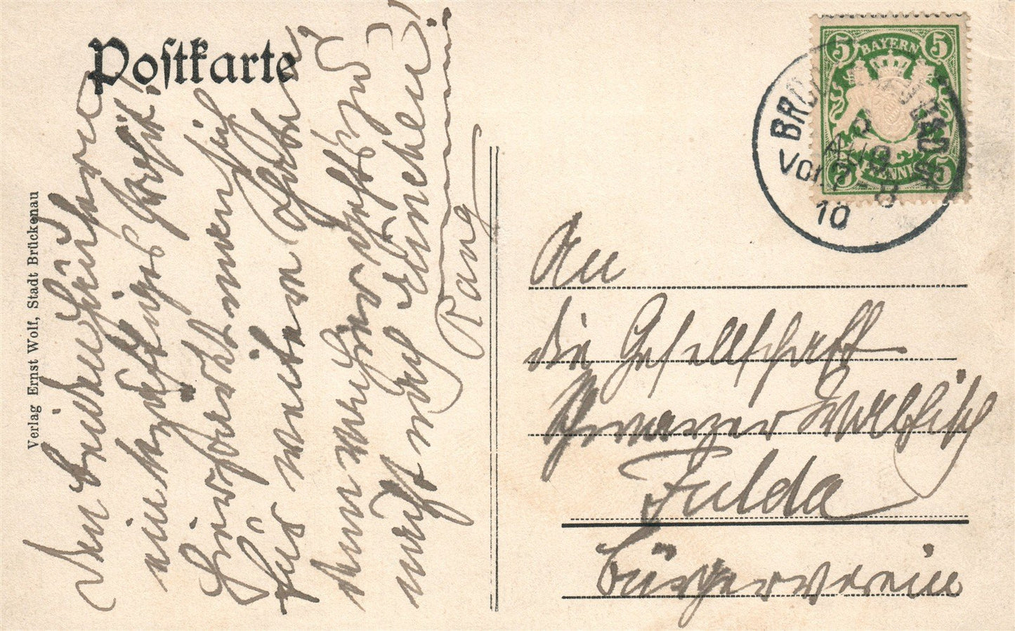BAD BRUCKENAU GERMANY 1910 ANTIQUE POSTCARD