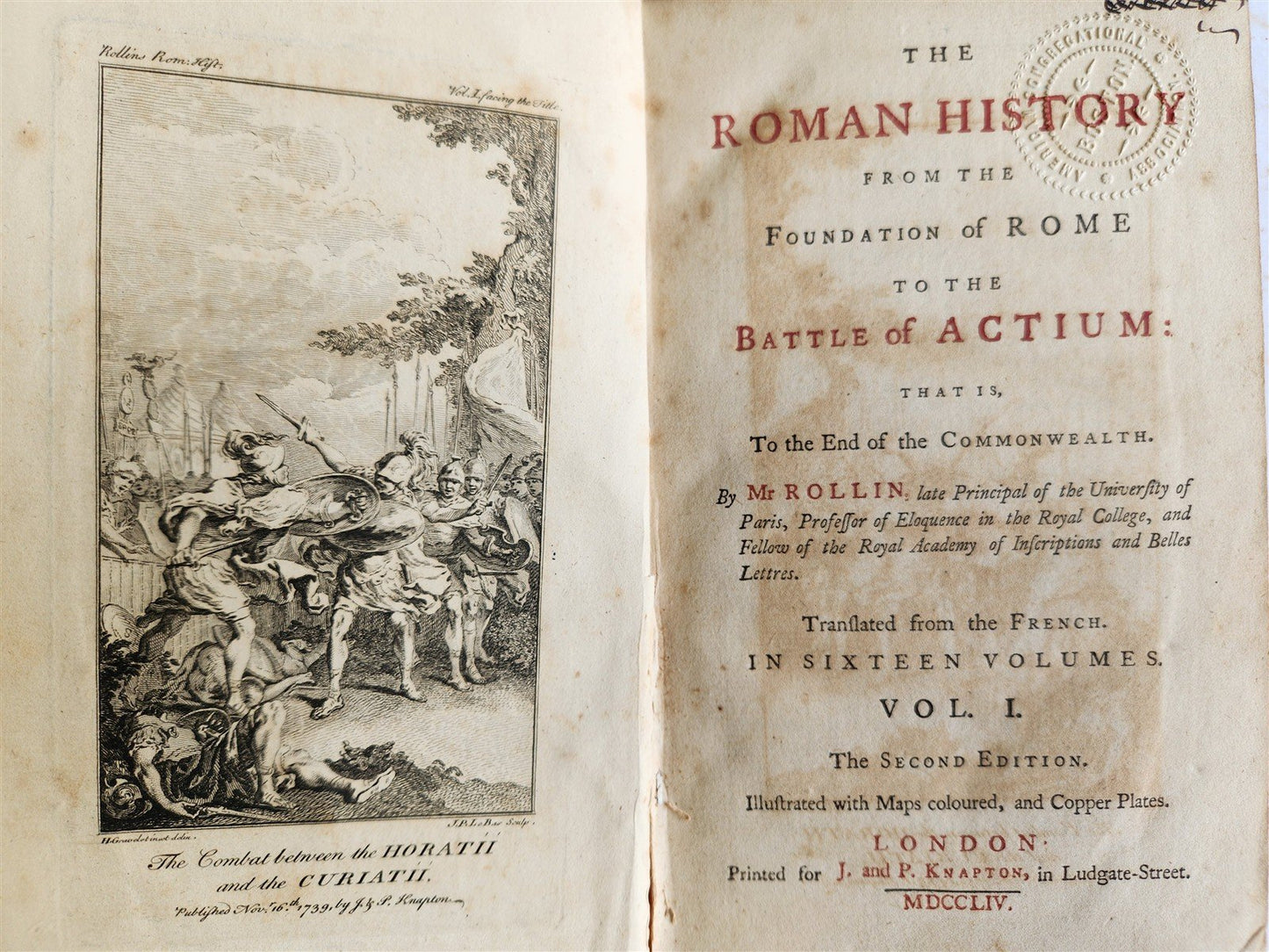 1754 ROMAN HISTORY by ROLLIN 12 VOLUMES antique ILLUSTRATED w/ MAPS