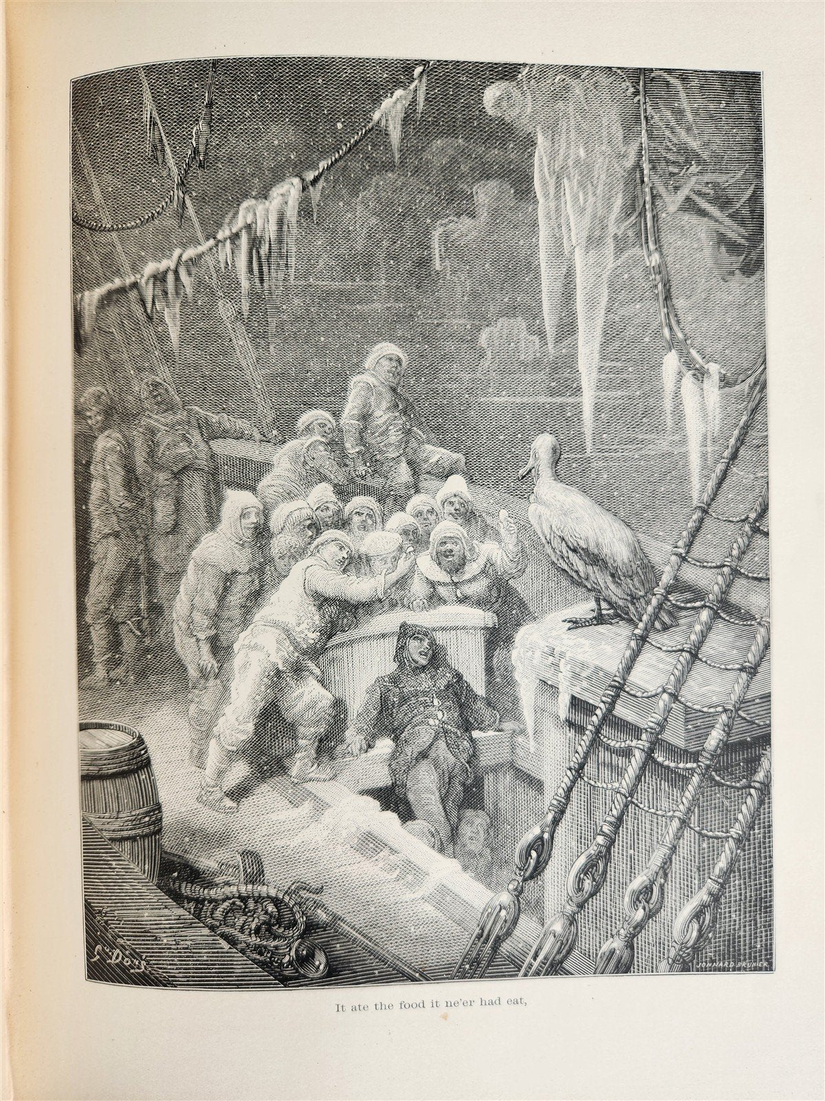 1889 THE RIME of ANCIENT MARINER ILLUSTRATED by GUSTAVE DORE antique in ENGLISH