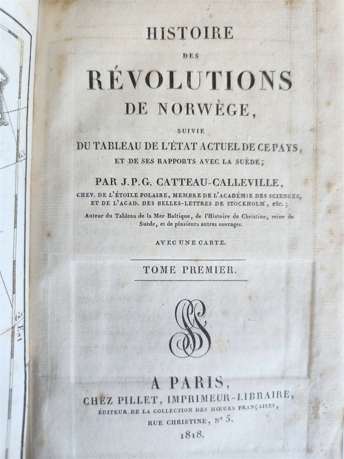 1818 HISTOIRE des REVOLUTIONS de NORWEGE antique 2 VOLUMES w/ MAP