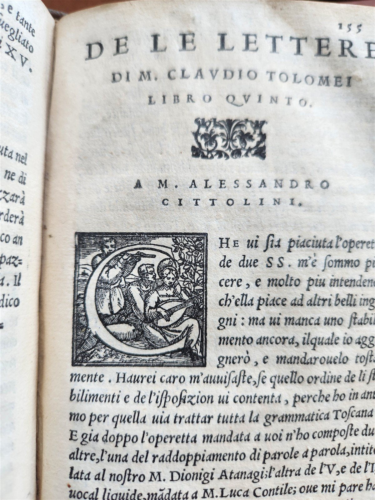 1554 DE LE LETTERE di M. CLAUDIO TOLOMEI ILLUSTRATED w/ MAP antique 16th CENTURY