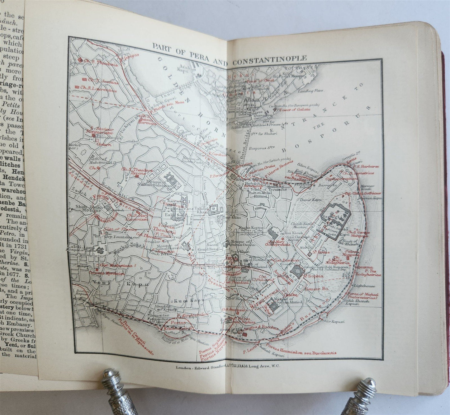 1907 HANDBOOK for TRAVELLERS in CONSTANTINOPLE antique ILLUSTRATED w/ MAPS