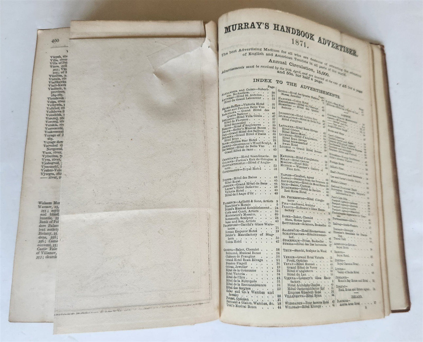 1868 HANDBOOK for TRAVELLERS in RUSSIA POLAND FINLAND antique ILLUSTRATED w/ MAP